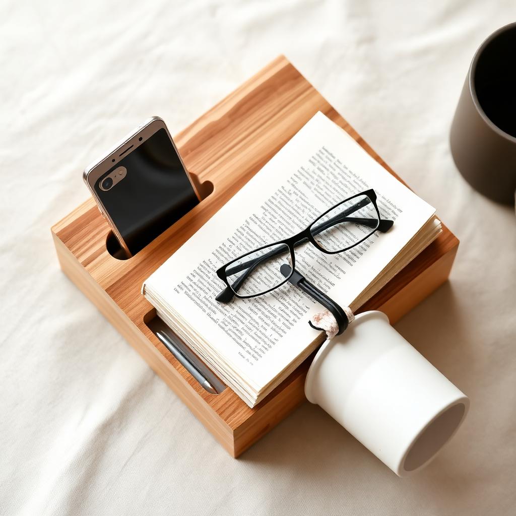 Book, phone & coffee — sorted